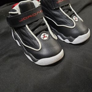 Jordan Kids Black and Red Sneakers